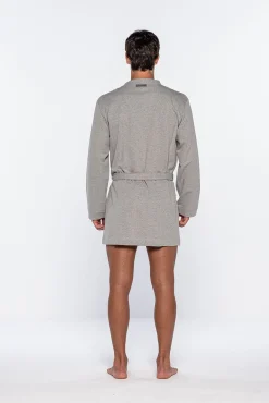 Punto Blanco Pijamas-Robe curto masculino cinzento