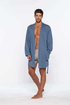 Punto Blanco Pijamas-Robe curto masculino azul