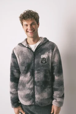 Women'secret Pijamas-Robe curto masculino com pelo cinza Star Wars cinzento