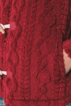 Women'secret Roupões-Robe curto polar com capuz suave vermelho