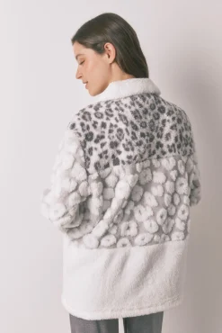 Women'secret Roupões-Robe curto tricolor animal print em borrego bege