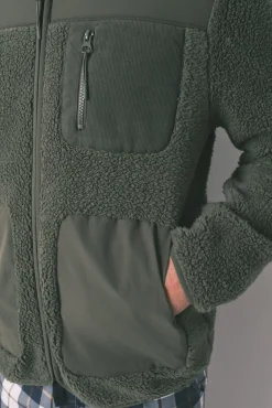 Women'secret Pijamas-Robe curto verde de borrego masculino bege