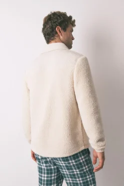 Women'secret Pijamas-Robe de borrego de meia bege