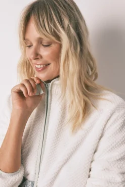 Women'secret Roupões-Robe de pelo com patchwork bege