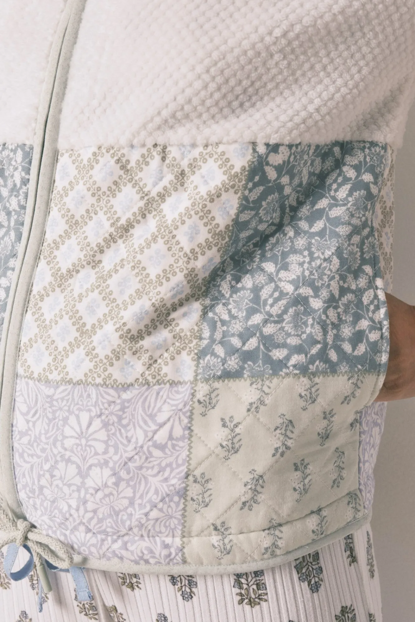 Women'secret Roupões-Robe de pelo com patchwork bege