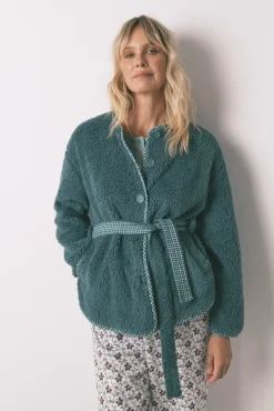 Women'secret Roupões-Robe estilo túnica de pelo verde