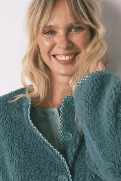 Women'secret Roupões-Robe estilo túnica de pelo verde