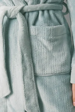 Women'secret Roupões-Robe midi cruzado de polar azul