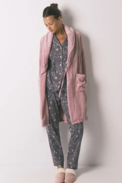 Women'secret Roupões-Robe midi de lã polar rosa