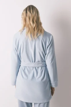 Women'secret Roupões-Robe midi de veludo com glitter azul