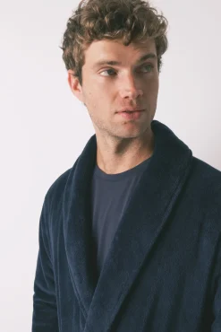 Women'secret Pijamas-Robe midi polar masculino azul