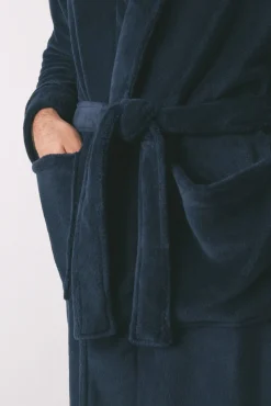 Women'secret Pijamas-Robe midi polar masculino azul