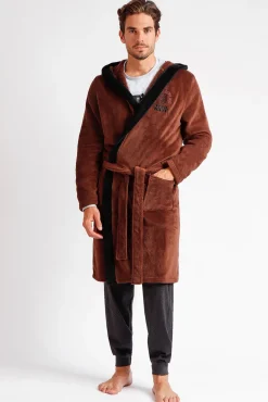 Admas Pijamas-Robe midi quentinha Disney Star Wars para homem castanho