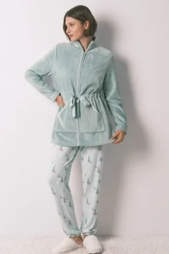 Women'secret Roupões-Robe midi tecido polar verde