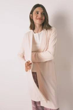 Women'secret Roupões-Robe robe canelado rosa