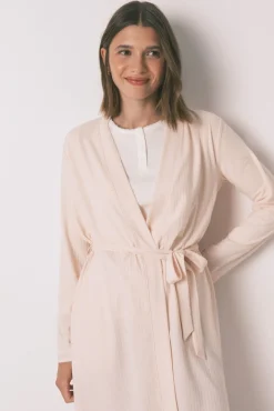 Women'secret Roupões-Robe robe canelado rosa