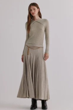 Hoss Intropia Saias-Rosa. Saia Godets Cinzento