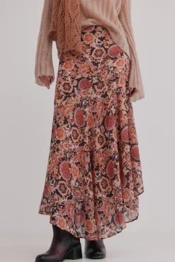 Hoss Intropia Saias-Rosana. Saia estampada Castanho