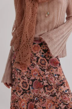 Hoss Intropia Saias-Rosana. Saia estampada Castanho