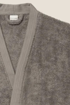 Textura Roupa De Banho-Roupão de banho friso algodão bambu cinzento