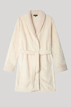Gisela Roupões-Roupão texturizado de robe bege