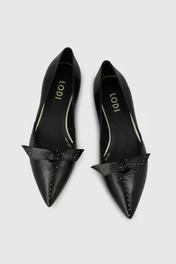 Lodi Sabrinas|Saltos-Sabrinas em couro e tachas Preto