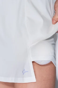 Dash and Stars Saias-Saia branca de microfibra com forro de malha branco