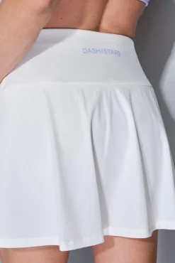 Dash and Stars Saias-Saia branca de microfibra com forro de malha branco