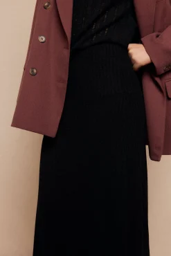 Slowlove Saias-Saia capa de malha Preto