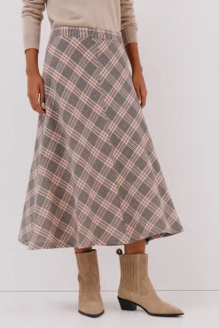 Cortefiel Saias-Saia capa xadrez Castanho