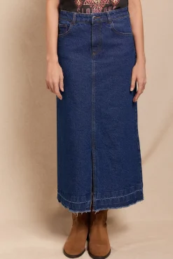 Slowlove Saias-Saia Comprida Denim Azul