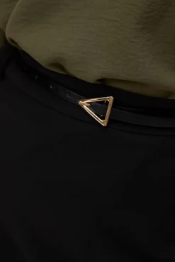 Vero Moda Curve Saias-Saia curta com cinto, tamanho grande, l Preto