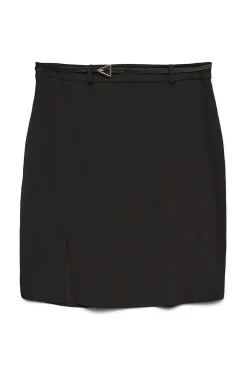 Vero Moda Curve Saias-Saia curta com cinto, tamanho grande, l Preto