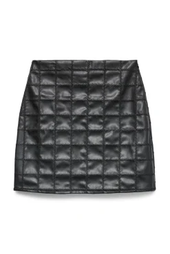 Vero Moda Saias-Saia curta com efeito couro Preto