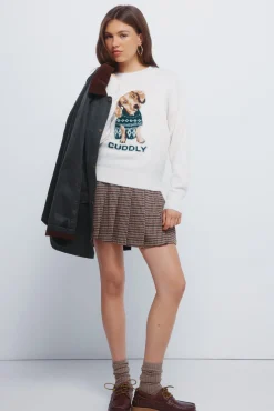 Springfield Saias-Saia curta com painéis xadrez cru