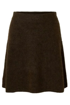 Selected Saias-Saia curta de alpaca e lã Castanho