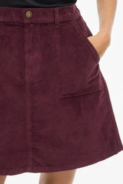 Vila Saias-Saia curta de veludo cotelê Roxo
