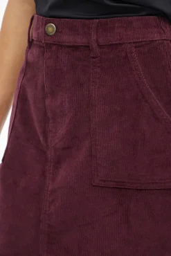 Vila Saias-Saia curta de veludo cotelê Roxo