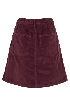 Vila Saias-Saia curta de veludo cotelê Roxo
