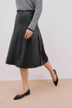 Cortefiel Saias-Saia de capa de polipele sintético Preto