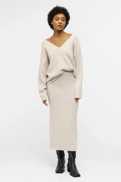 Object Saias-Saia de malha midi Tostado