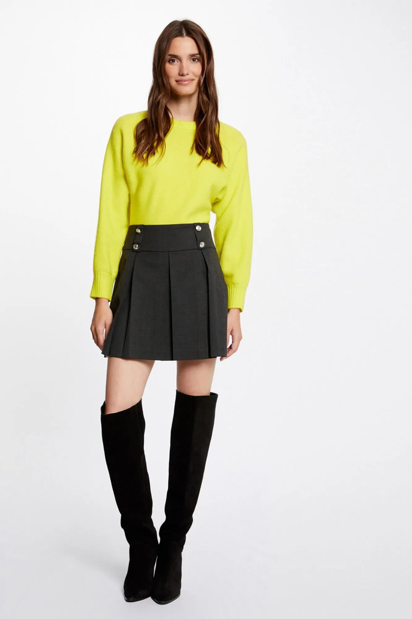 Morgan Saias-Saia Eva com pregas Preto