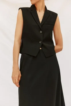 Cortefiel Fatos|Saias-Saia fluida de tencel Preto