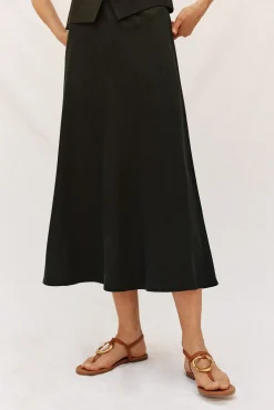 Cortefiel Fatos|Saias-Saia fluida de tencel Preto