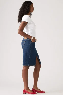 Levi's Saias-Saia jeans Levis® Midi baixa Azul