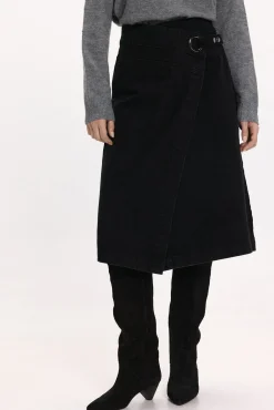 Vila Saias-Saia jeans saia Preto