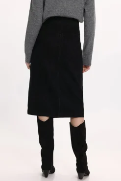 Vila Saias-Saia jeans saia Preto