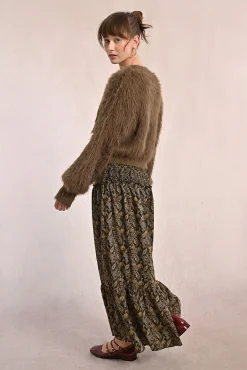 Molly Bracken Saias-Saia longa com estampado e babados Multicolorido