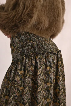 Molly Bracken Saias-Saia longa com estampado e babados Multicolorido