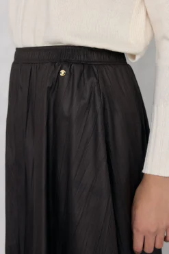 Pedro del Hierro Saias-Saia longa de pele com efeito amassado Marrom